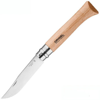 Складной нож Opinel №12, серрейтор, нержавеющая сталь, рукоять бука